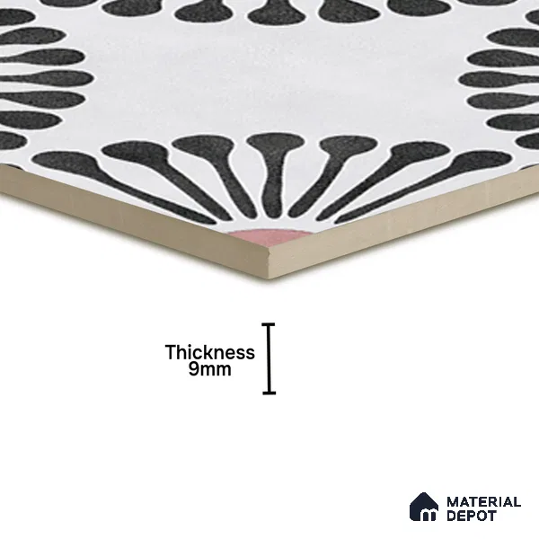 Floral Wall Tile TL 07245 Plana 4002 Granula 1 ft x 1 ft Ceramic Matte Finish - 9 mm  | 2 mm Spacer is Mandatory | Please Expect a Slight Variation of Pattern (Sample)